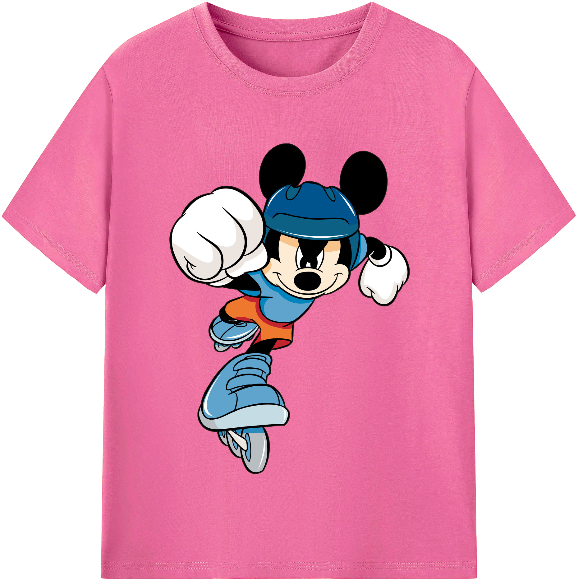 （画像用） ミッキーマウス Mickey Mouse レディースカジュアルプリントTシャツ（綿100％）